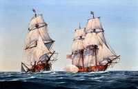 Navy Virginia-Navy cruiser Capt-Barron taking the British navy brig HMS Oxford Naval Battle..jpg