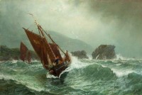 Luggers at sea by John  Holland.jpg