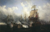 Bucentaure in Battle of Trafalgar-Auguste_Mayer.jpg