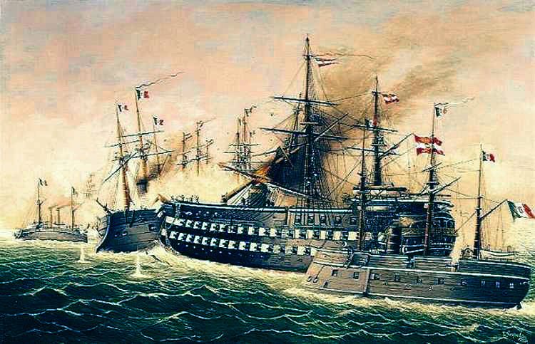 Eduard_Nezbeda_SMS Kaiser rammming Re di Portogallo at Lissa, 1866.jpg