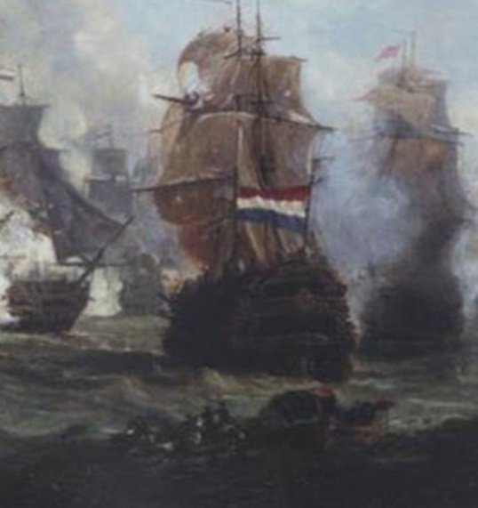 The ship Admiraal Tjerk Hiddes de Vries during the Battle of Camperdown..jpg