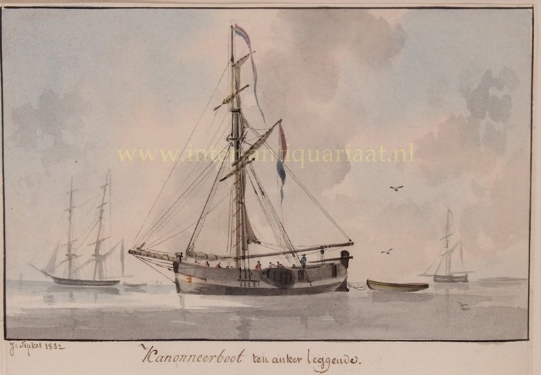 Joseph Sipkes, 1832 “Kanonneerboot ten anker leggende.” .jpg