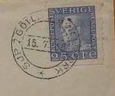 Seapost cancellation used on bord m.s. Kungsholm - 1930